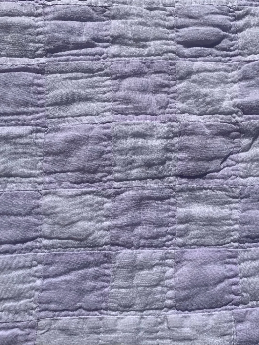 Antique pastel purple & white checkered checks cotton quilt